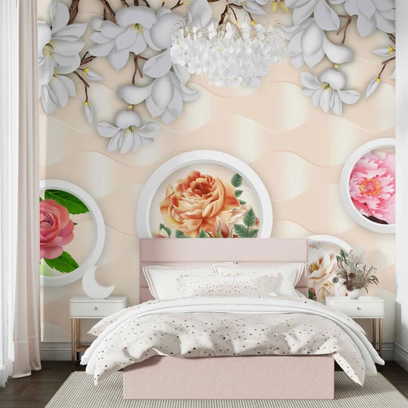 Dağ ve Göl Manzara Duvar Kağıdı Baskı - Resim 2