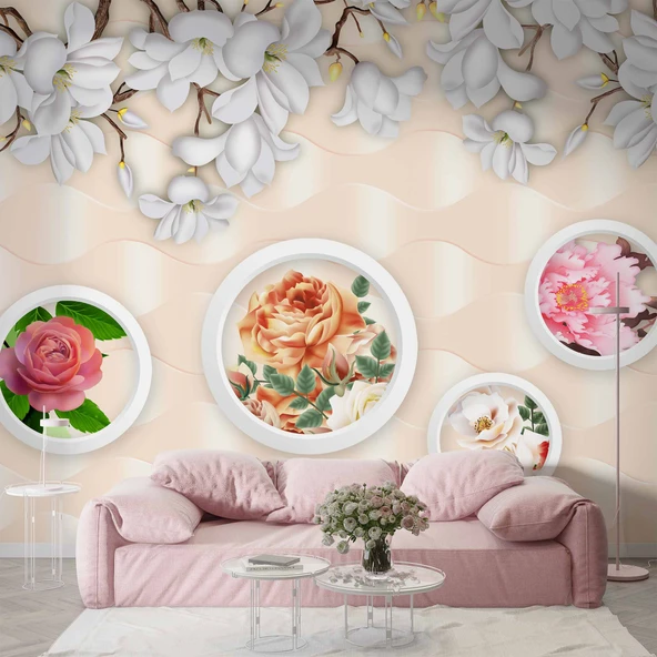 Dağ ve Göl Manzara Duvar Kağıdı Baskı - Resim 9