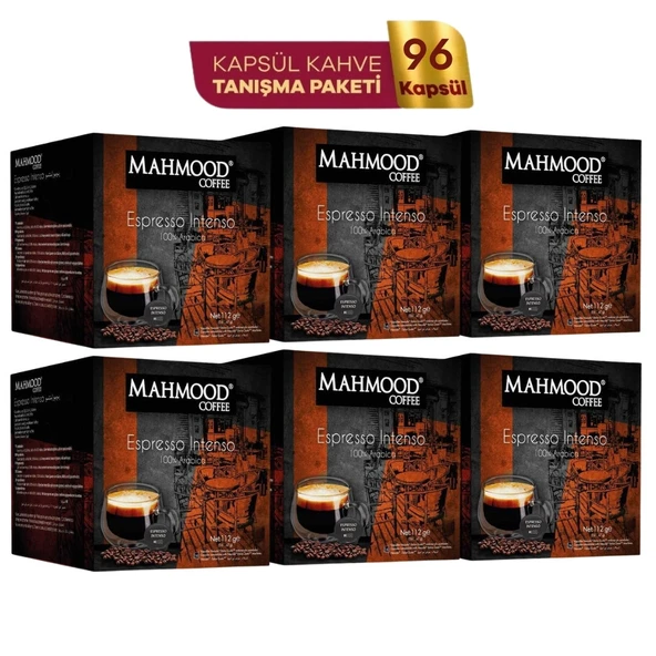 Mahmood Coffee Espresso Kapsül Tanışma Paketi Dolce Gusto Uyumlu Kapsül Kahve Fırsat Paketi 16 Adet X 6 Paket