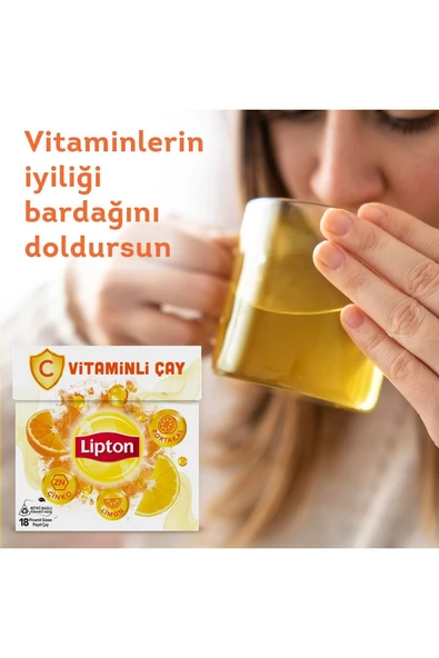 LİPTON C VİTAMİNLİ BARDAK POŞET ÇAY PORTAKAL LİMON ÇİNKO 18'Lİ - 5