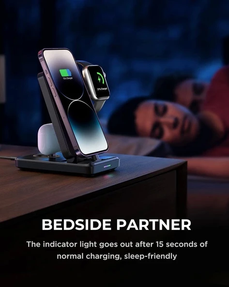 Joyroom 4 in 1 Katlanabilir Şarj İstasyonu Lightning - Resim 4