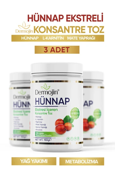 DERMOJİN 3 Adet Hünnap Ekstresi İçeren Konsantre Toz