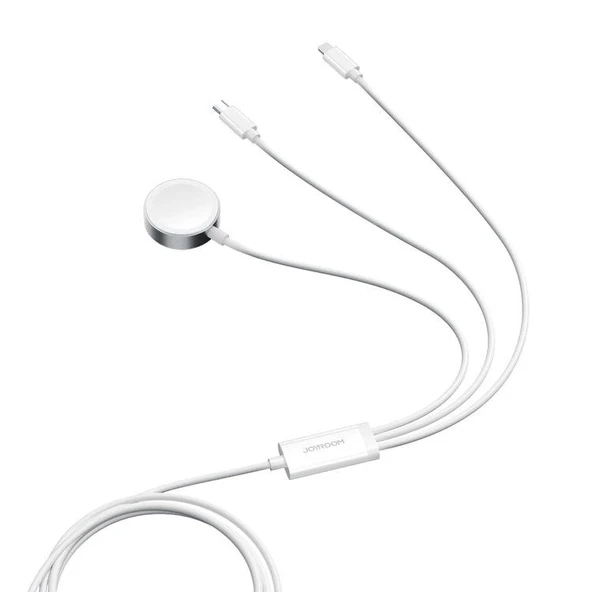 Joyroom 3'ü 1 Arada Watch Magnetic Şarj + Lightning + Type-C Kablo - 5