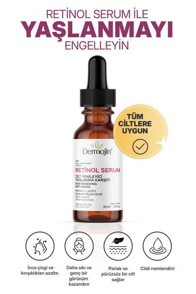 DERMOJİN Cilt Yenileyici Yaşlanma Karşıtır Retinol Serum 30ml
