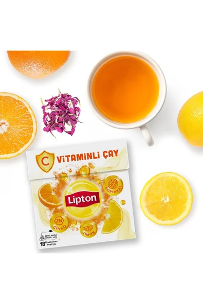 LİPTON C VİTAMİNLİ BARDAK POŞET ÇAY PORTAKAL LİMON ÇİNKO 18'Lİ - 6