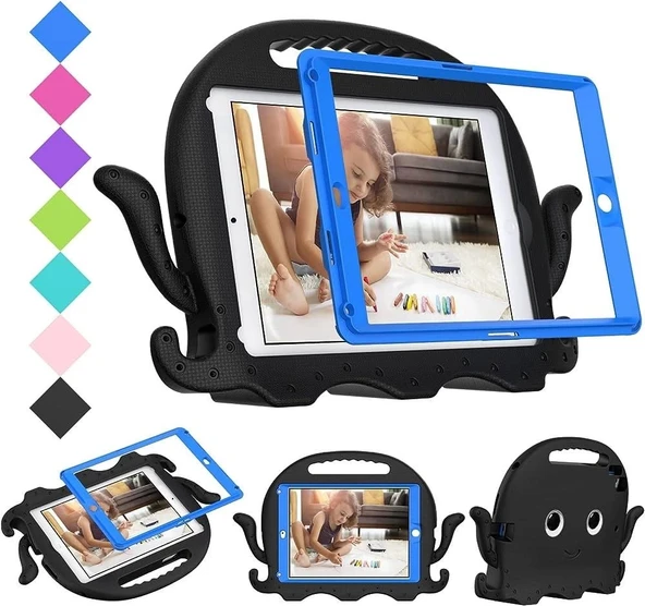 İpad 10,2-105 Ahtapot Tutmalı Yumuşak Standlı Silikon Çocuk Tablet Kılıfı ürün görseli