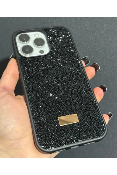İphone 15 Pro Max Uyumlu Sw İnce Taşlı Elmas Işıltılı Telefon Kılıfı - 2