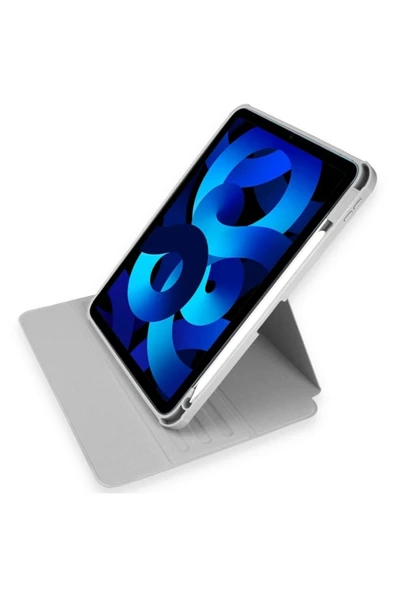İpad Pro 12,9 İnç Uyumlu Kılıf Katlanır Kalem Bölmeli Standlı Uyku Modlu Akıllı Kapak - 5