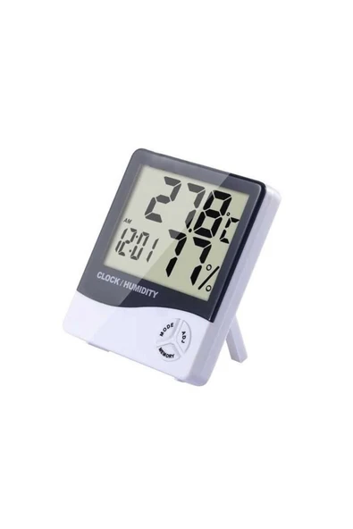 TEMPERATURE Derece Termometre Htc1 Isı Nem Alarm Mini Dijital Termometre Nem Ölçer Oda Sıcaklığı Iç Mekan Bebek - 4