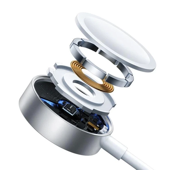 Joyroom 3'ü 1 Arada Watch Magnetic Şarj + Lightning + Type-C Kablo - 4