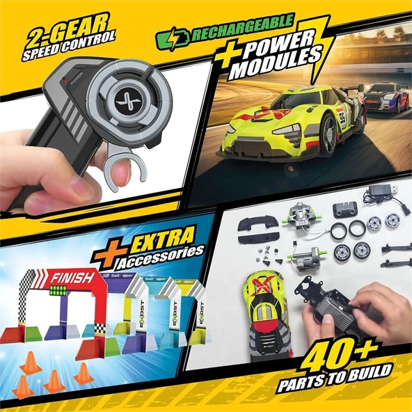 Silverlit Exost Build 2 Drive Kumandalı 2 Araçlı Büyük Yarış Seti - 3