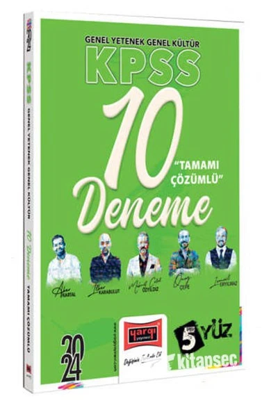 2024 KPSS 5Yüz Ekibi GK-GY Tamamı Çözümlü 10 Deneme Yargı Yayınları