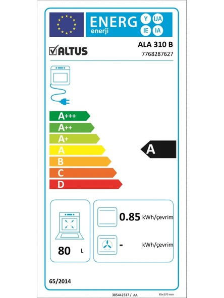 Altus ALA 310 B Siyah Ankastre Fırın - 4
