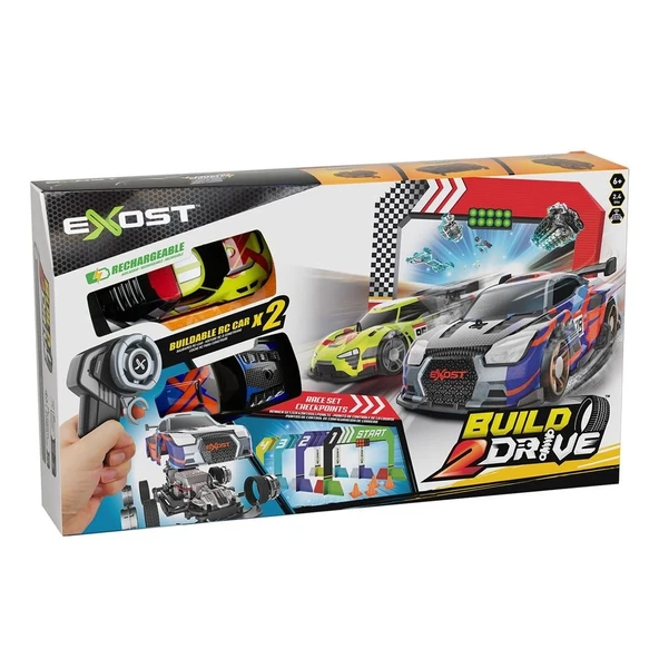 Silverlit Exost Build 2 Drive Kumandalı 2 Araçlı Büyük Yarış Seti - 4