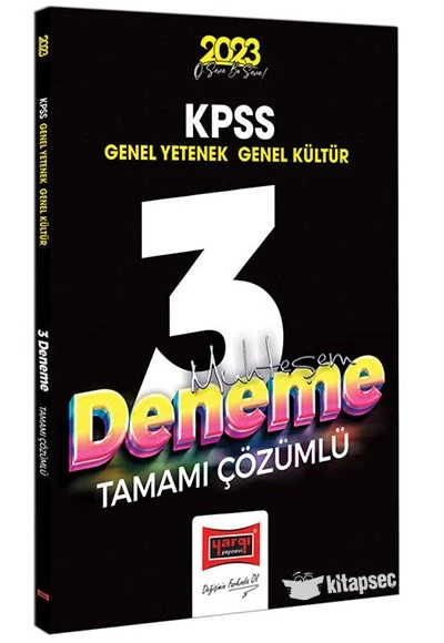 2023 KPSS Genel Kültür Genel Yetenek Tamamı Çözümlü Muhteşem 3 Deneme Sınavı Yargı Yayınları ürün görseli 1