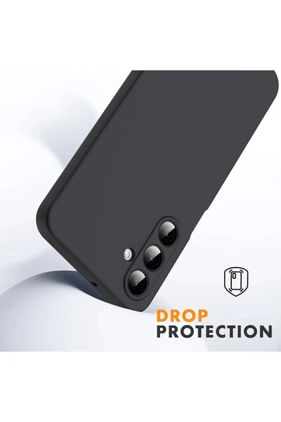 Samsung Galaxy A36 Kılıf Kamera Korumalı Esnek Mat Renkli Standart Siyah Silikon Kapak - 4