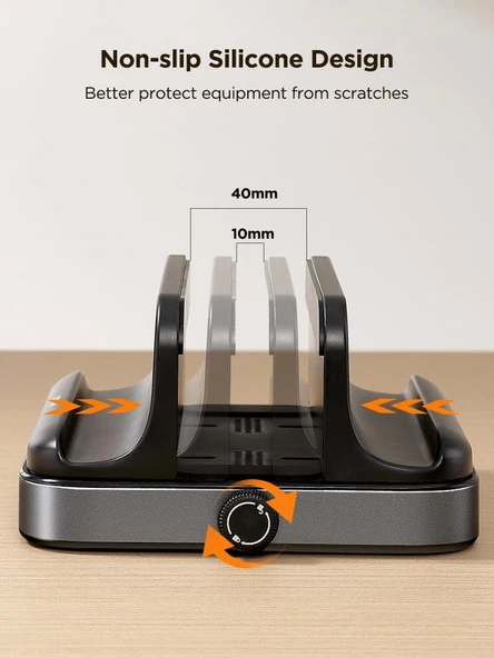 Joyroom Zs374 Dikey Laptop Telefon Ve Tablet Tutucu Masaüstü Organizer Stand - Resim 3