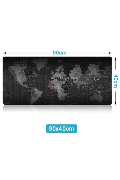 Aksesuarcı Dünya Desenli Yüksek Kaliteli Xxl Gamer Mousepad 90x40 - 2