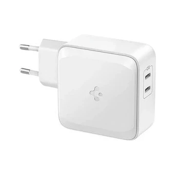 Spigen 65W USB-C 2 Port Yüksek Hızlı Şarj Aleti / Şarj Isısını Düşürür GaN Destekli Akım Korumalı Güç Adaptörü iPhone & Android & iPad & MacBook Type-C - ACH02693