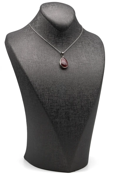 Turmalin Doğal Taş 925 Ayar Gümüş Kolye - 2