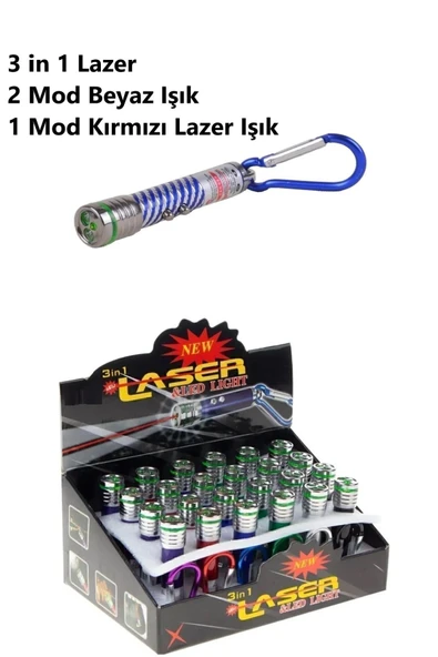 Kırmızı Lazer ve Fener 3 in 1 Laser Kedi Oyuncağı Kediniz İçin Eğlenceli Aktivite Anahtarlık Askılı