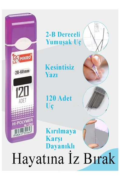 Kalem Ucu 120 li 0.7 mm 2B 1 Adet Çoklu Versatil Kalem Uç Mekanik Uçlu Otomatik Kurşun Mikro Kalem Ucu 60 mm Yumuşak - 2
