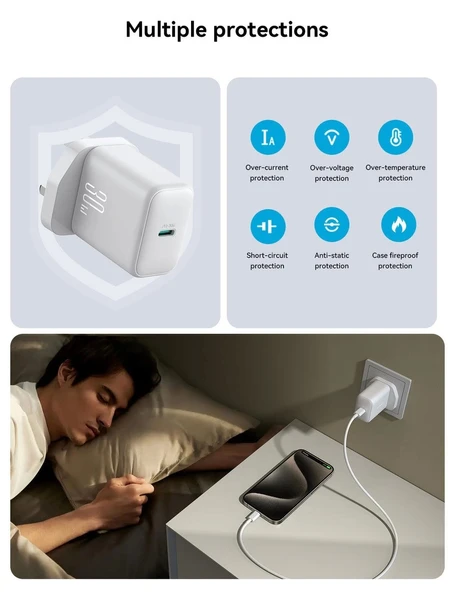 Joyroom TCF24 Akım Korumalı 30W Pd Type-C Şarj Adaptörlü Ve Type-C Şarj Kablosu - Resim 4