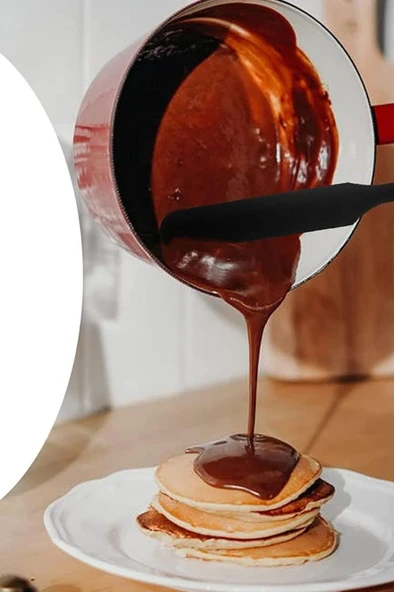 Silicolife Pasta Sıvama Spatulası, Silikon Çikolata Krema Reçel Sıyırma Sıvama Bıçağı Spatulası 25cm Antrasit - 4