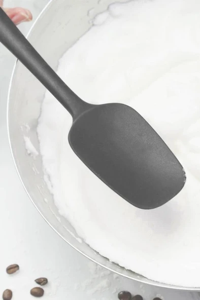 Silicolife Kaşık Spatula, Isıya Dayanıklı Yanmaz Yapışmaz Tek Parça Silikon Kaşık Spatula 27cm Antrasit - 4