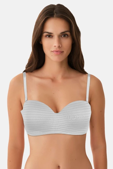 Kadın Jakarlı Desteksiz Telli Sütyen Lotus - Beyaz ürün görseli