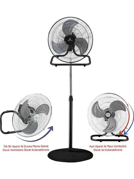 Rubenis Rbs-25 Premium Pro 18 Inch (46 Cm) Sanayi Tipi Fonksiyonel Vantilatör - 2
