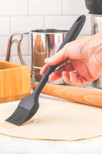 Silicolife Yumurta Fırçası, Isıya Dayanıklı Yanmaz Yapışmaz Tek Parça Silikon Fırça 21cm Antrasit - 3