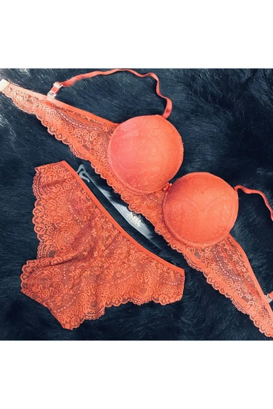 Kadın Bordo Dantelli Destekli Bralet Sütyen Takım ürün görseli