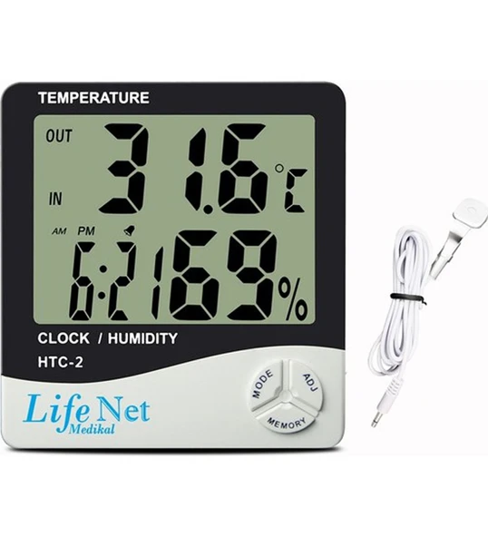 Life Net Medikal Dijital Termometre Sıcaklık Isı ve Nem Ölçer