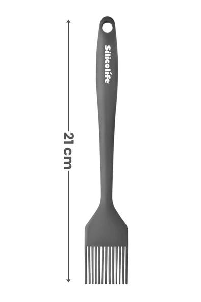 Silicolife Yumurta Fırçası, Isıya Dayanıklı Yanmaz Yapışmaz Tek Parça Silikon Fırça 21cm Antrasit - 2