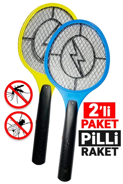 Aksesuarcı 2'li Sivrisinek Haşere Öldürücü Pilli Sinek Raketi Mix