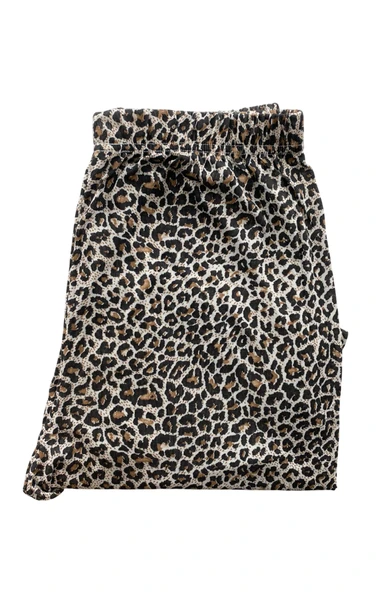 Kadın Leopar Desenli Kısa Kollu Pijama Takım - 5791 - STL MODA - 2