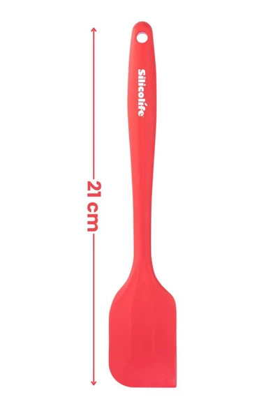 Silicolife 2’li Spatula Set, Isıya Dayanıklı Yanmaz Yapışmaz Silikon Spatula 2 Adet Kırmızı-Antrasit 21cm - 3