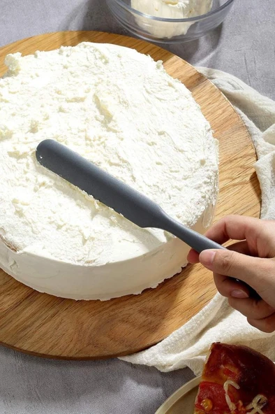 Silicolife Pasta Sıvama Spatulası, Silikon Çikolata Krema Reçel Sıyırma Sıvama Bıçağı Spatulası 25cm Siyah - 3