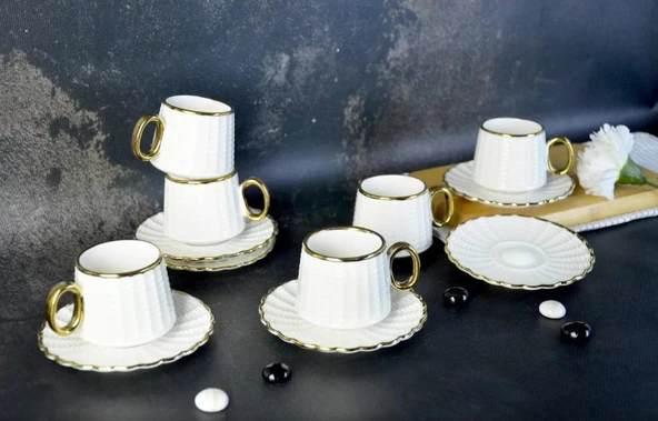 Paçi ŞNR 101637 Fincan Takımı Pierro Beyaz 6'lı