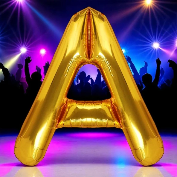 VIP YÜKSEK KALİTE 1 METRE GOLD A HARFİ FOLYO BALON GOLD A HARF BALON HELYUM GAZINA UÇAN BALONA UYGUN ürün görseli