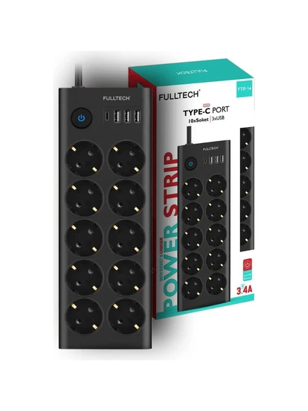 Aksesuarcı 3 Usb 1 Type-c Giriş Akım Korumalı 10'lu Priz