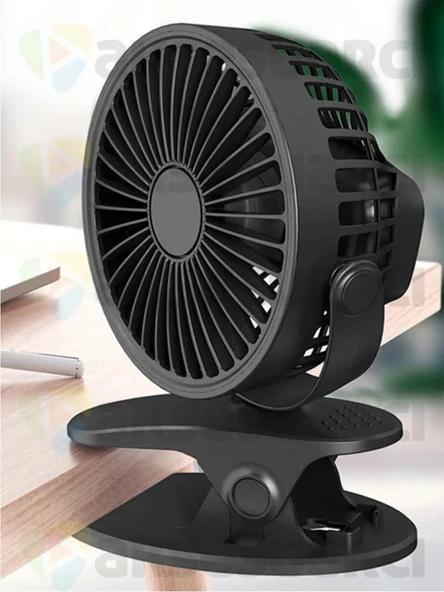 Aksesuarcı Mandallı Şarjlı 3 Modlu Mini Fan Vantilatör Sıkıştırma