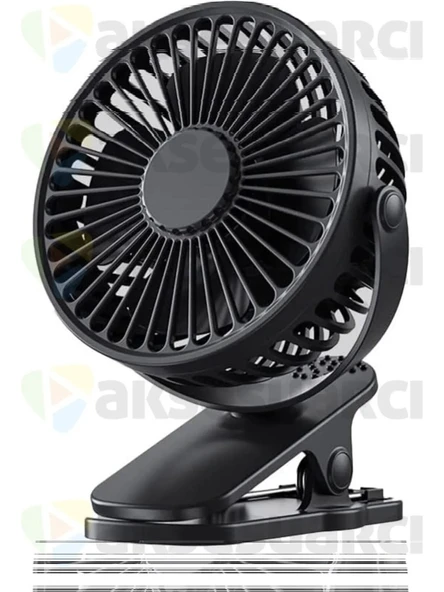 Aksesuarcı Mandallı Şarjlı 3 Modlu Mini Fan Vantilatör Sıkıştırma - 2