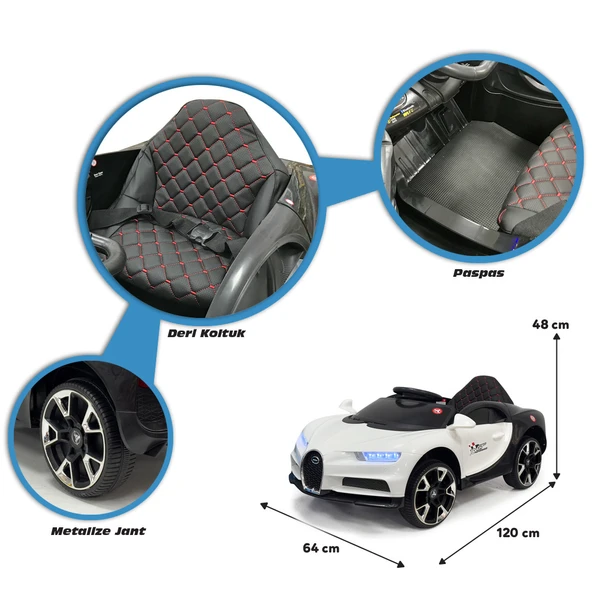 Bravo Uzaktan Kumandalı 4X2 12 VOLT Beyaz Gt Akülü Araba - 6