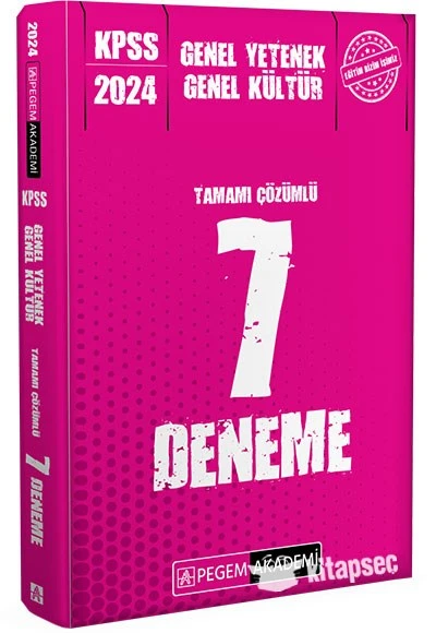 2024 KPSS Genel Yetenek Genel Kültür Tamamı Çözümlü 7 Deneme Pegem Akademi Yayıncılık
