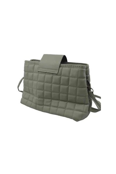 Suni Deri Kilitli Büyü Hacmi Kare Nakışlı 15*25 Cm Kadın Omuz Çantası B100002 - 10