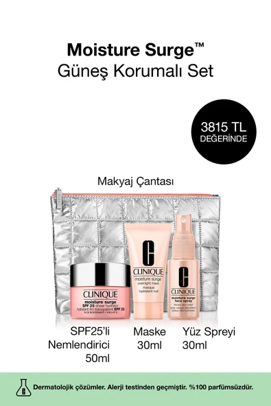 CLİNİQUE Cilt Bakım Seti - Moisture Surge SPF25 Nemlendirici 50ml, Nem Maskesi 30ml, Yüz Spreyi 30ml ürün görseli 1
