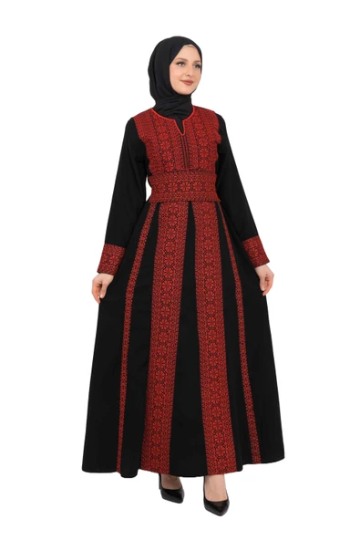 Filistin Özel Nakışlı Geleneksel Filistin Kadın Elbise M-3xl C100001 - 8