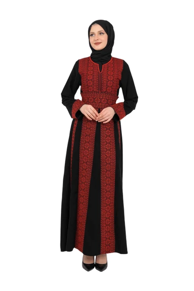 Filistin Özel Nakışlı Geleneksel Filistin Kadın Elbise M-3xl C100001 - 3